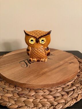 Lego Yellow and Brown Owl Ceramic  Napkin Holder Vintage 1970’s